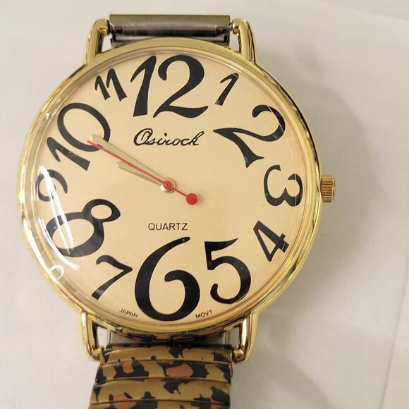 OSIROCK Animal Print Watch Quartz Big Face Watch with Stretchy Band - Picture 1 of 14